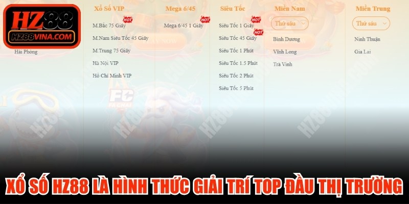 Xổ số HZ88 là hình thức giải trí top đầu trên thị trường